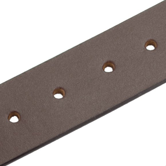 Genuine Leather Men Belt Brown with Heavy Silver Buckle - Picture 5 of 6